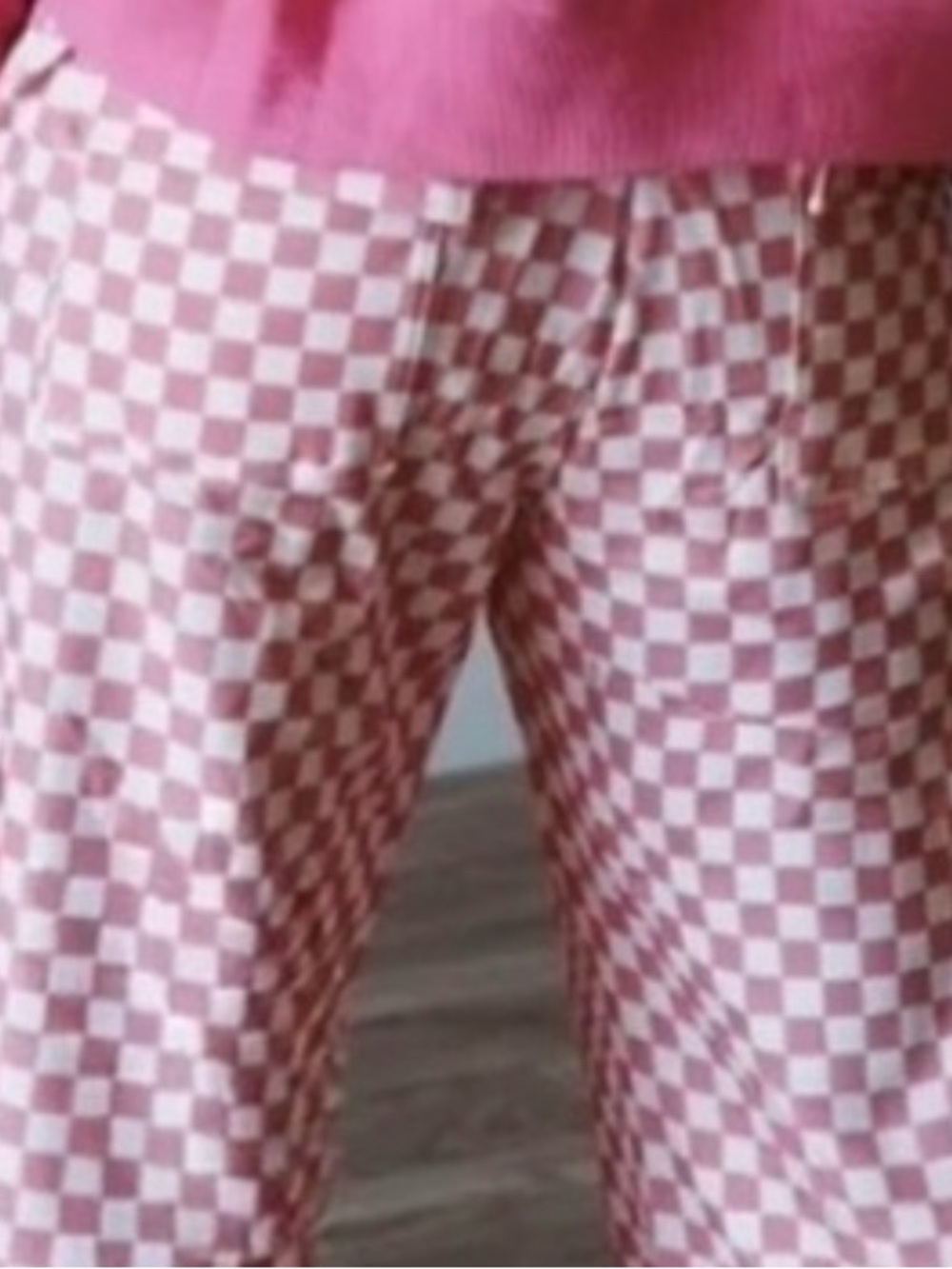 Pink Checker Cargo Wide-Leg Pants - Picture 2 of 7